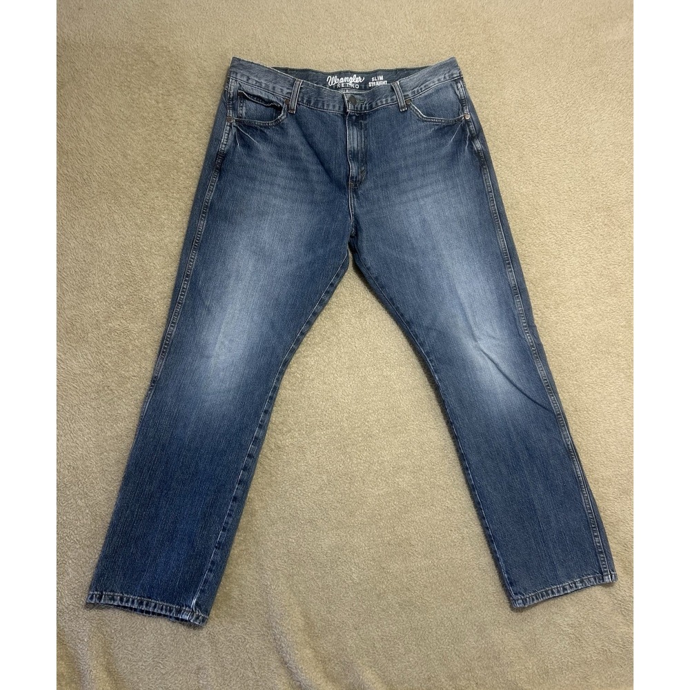 Wrangler‎ Retro Jeans Men's Size 38x30 Blue Slim Straight  Stretch Cowboy Rodeo